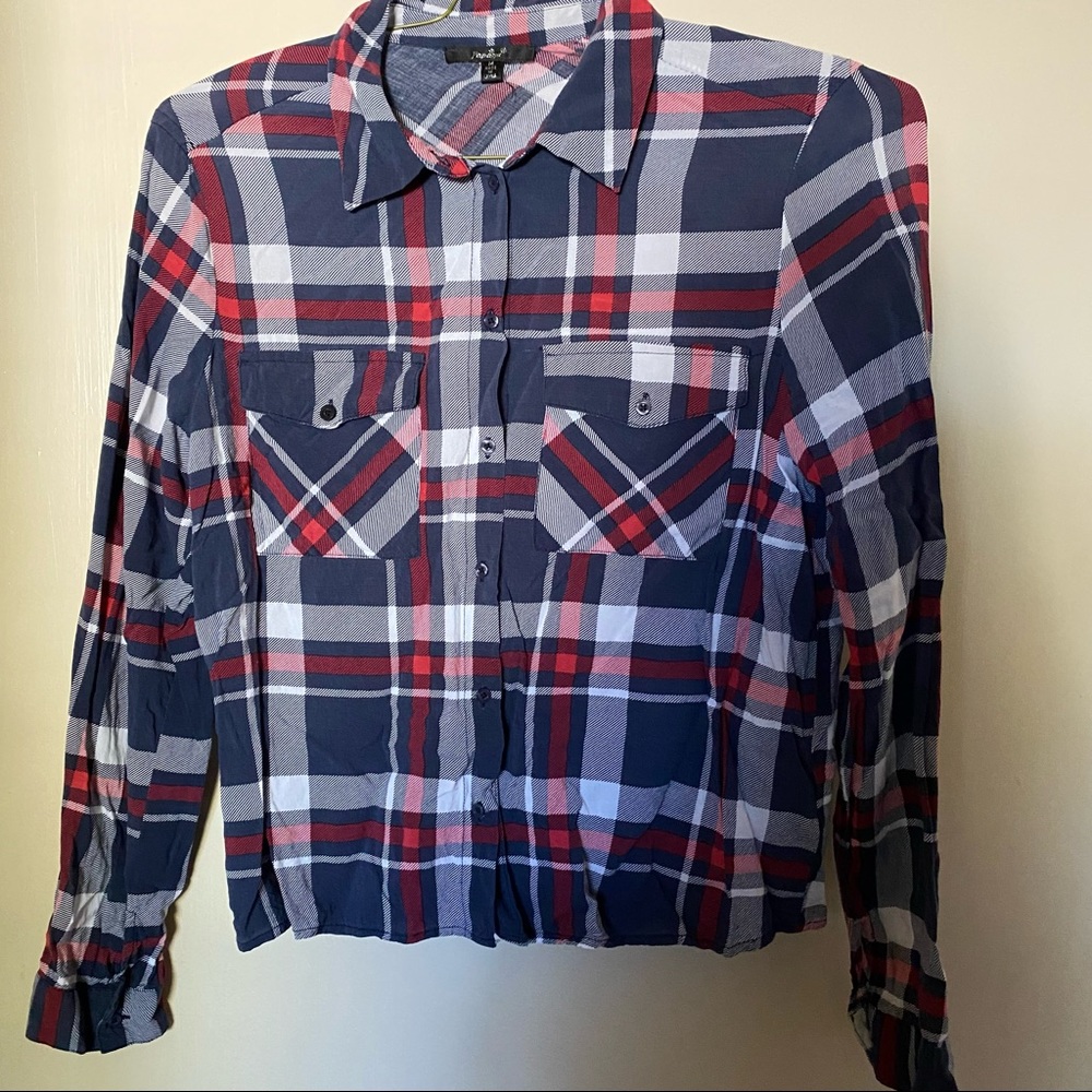 Papaya Red and Blue Flannel